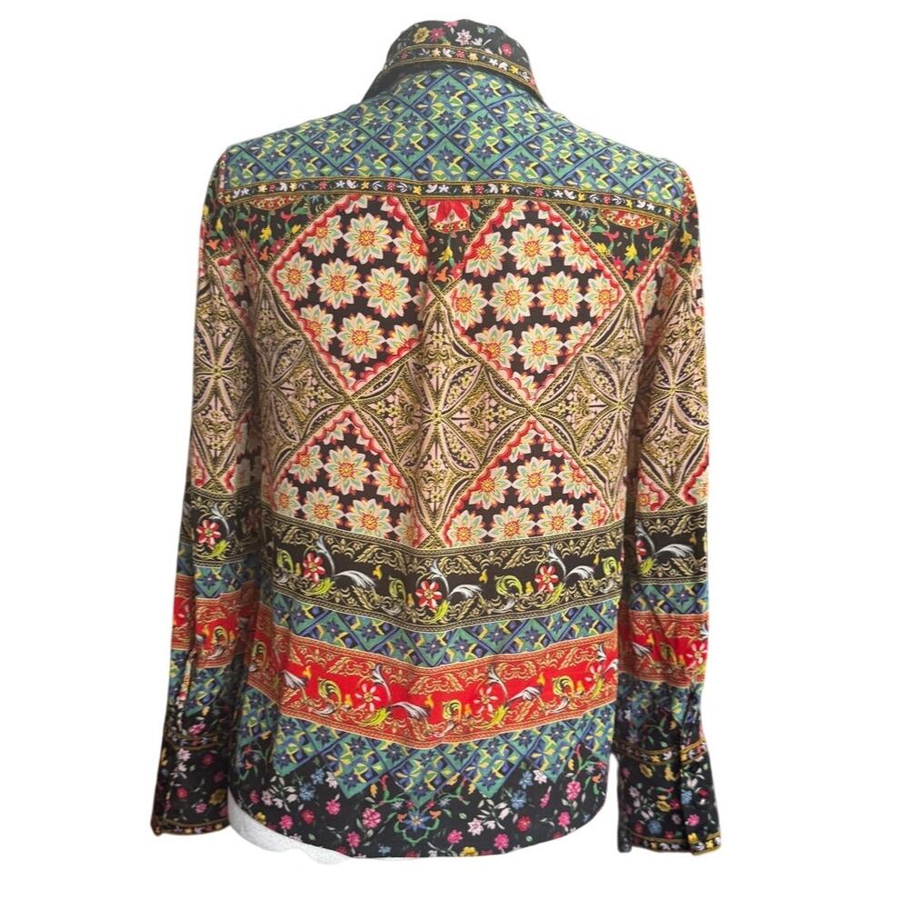 Alice + Olivia Silk Patchwork Tile Print Willa Bl… - image 3